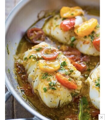 Pan Seared Fish in Tomato and Basil sauce