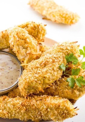 Crispy shrimp tossed in honey ginger glaze with sesame seeds.