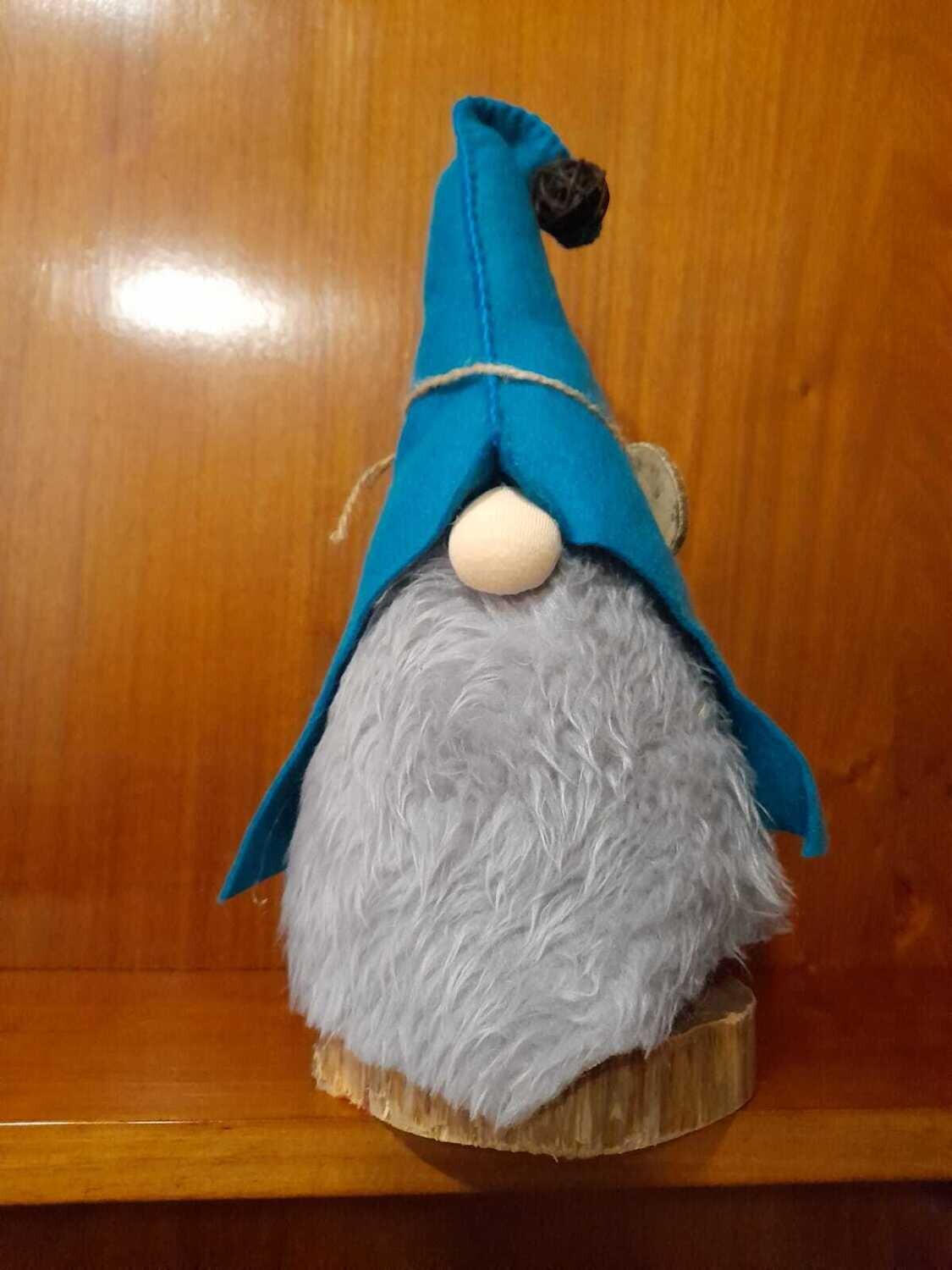 Gnomo individual con base de madera