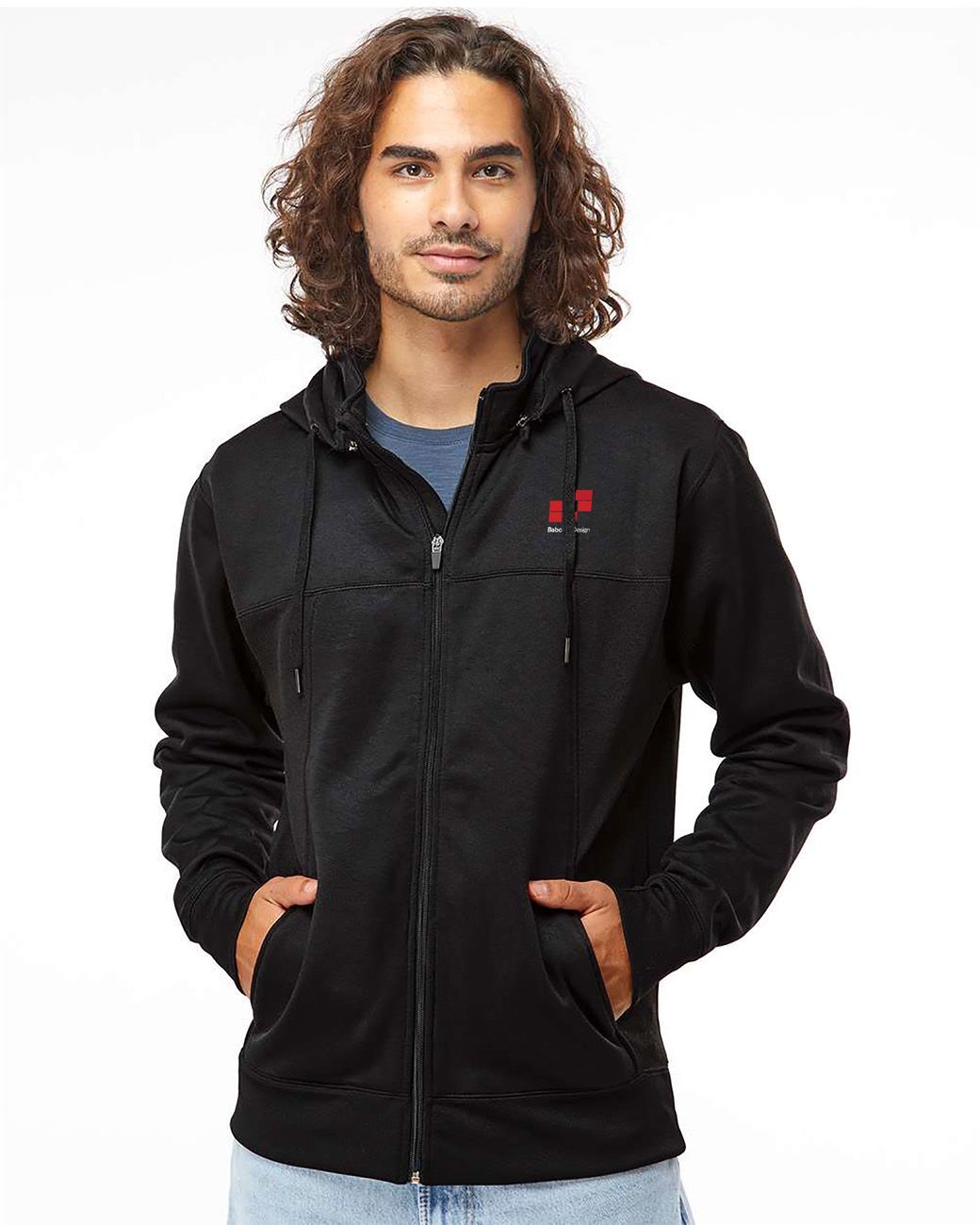 Hoodie - Independent Trading Co. Poly-Tech Full-Zip Hooded Sweatshirt