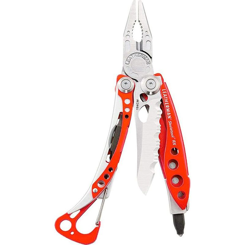LEATHERMAN, Skeletool RX Multitool with Serrated Knife and Glass Breaker, Red
