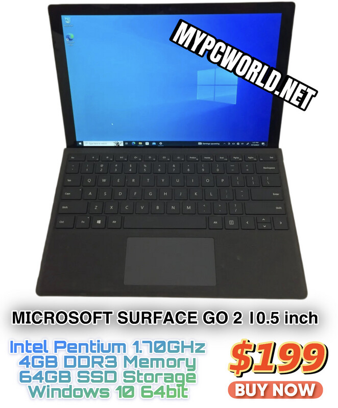 Microsoft Surface Go 2 10.5 Inch Model 1926 - Intel Pentium 1.70GHz, 4GB RAM, 64GB SSD storage