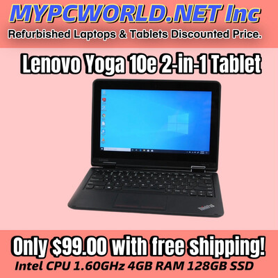 Lenovo Yoga 11e 11.6" Touch Laptop CELERON 4GB RAM 128GB SSD Windows 10
