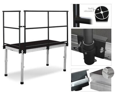 TMQ/GTR-1/N Quitamiedos de aluminio para modulo grada con forma trapezoidal.