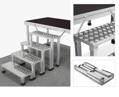ECD20-80 Escalera modular 100% aluminio con pata fija para escenarios 100 cm
