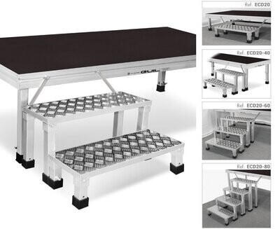 ECD20-60 Escalera modular 100% aluminio con pata fija para escenarios 80 cm