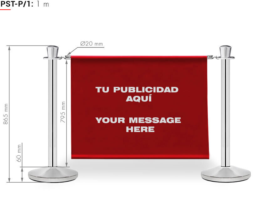 PST-P/1 KIT de 1 tubo de 1 metro para colgar lonas en los postes modelo PST-41
