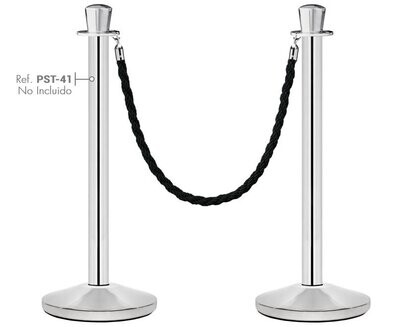 Cordón PST-CT2 de color negro de 1,5 m (Ø 30 mm) con mosquetones cromados.