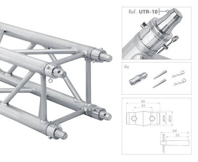 TQN290-250 Truss cuadrado de 290 x 290 x 250 mm