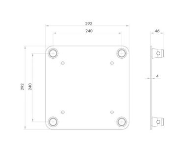 Base de aluminio para truss cuadrado ref. Ref. BST-01
