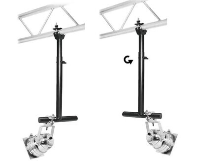 Brazo telescópico para su anclaje a truss (4 posiciones de 63,7 cm a 93,7 cm) Color: Negro. Ref. TTL-01/N