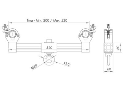 Adaptador para la elevación de estructuras de aluminio Ref. TS-AD1