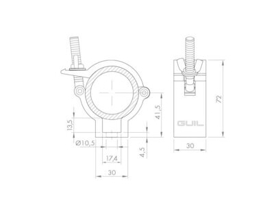 Abrazadera con argolla para tubos de Ø 48-51 mm. WLL: 100 kg Ref. ABZ-20/N