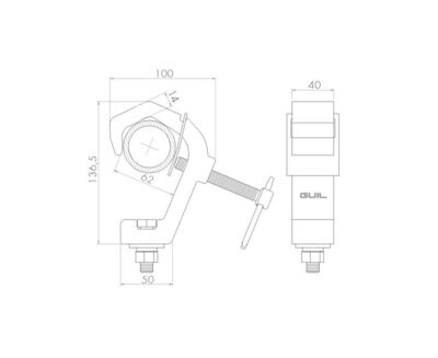 Garra de aluminio con plancha protectora. WLL: 250 kg Ref. ABZ-14