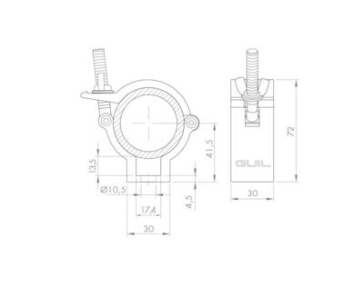 Abrazadera para tubos de Ø 48-51 mm. WLL: 100 kg Ref. ABZ-00/N