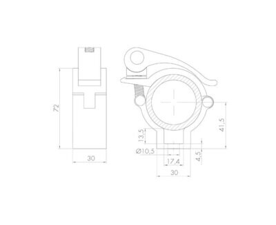Abrazadera de cierre rápido para tubos de Ø 48-51 mm. WLL: 100 kg Ref. ABZ-54/N