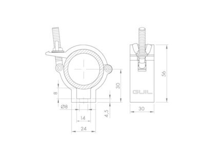 Abrazadera para tubos de Ø 35-40 mm. WLL: 30 kg Ref. ABZ-38