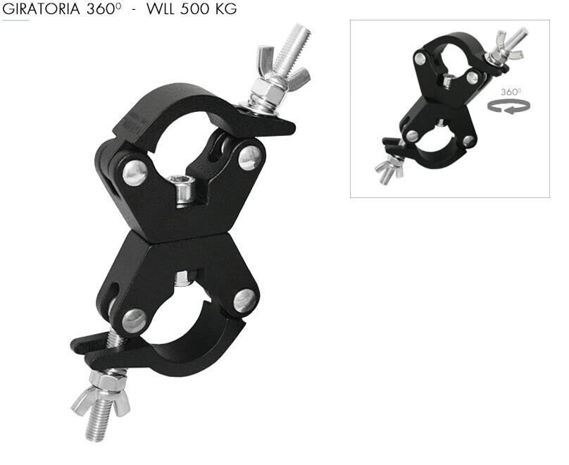 Abrazadera doble giratoria para tubos de Ø 45-52 mm. WLL: 500 kg Ref. ABZ-30/N Abrazadera doble giratoria para tubos de Ø 45-52 mm. WLL: 500 kg Ref. ABZ-30/N