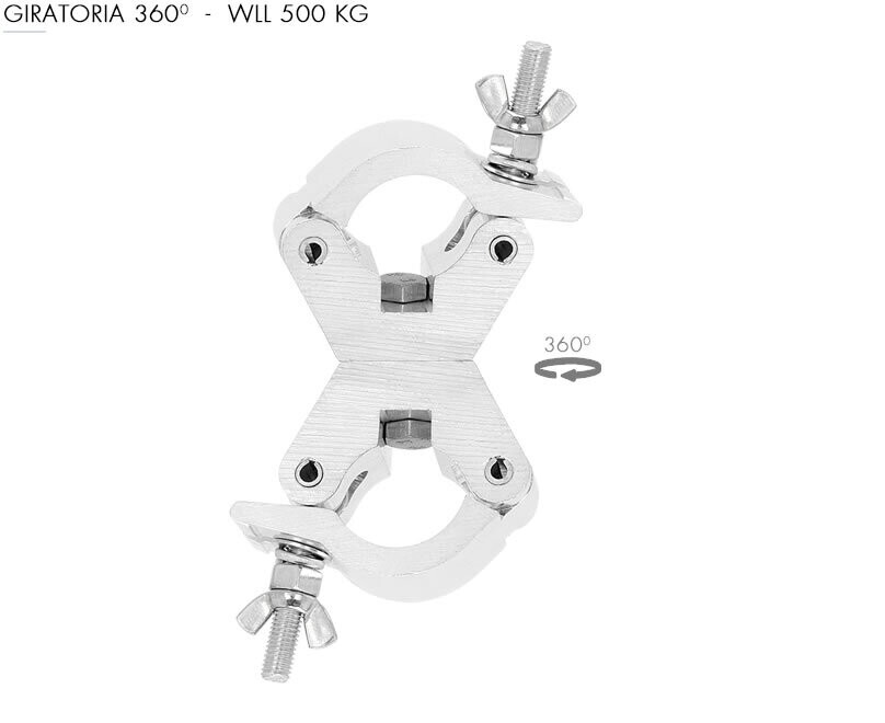 Abrazadera doble giratoria para tubos de Ø 45-52 mm. WLL: 500 kg Ref. ABZ-30 Abrazadera doble giratoria para tubos de Ø 45-52 mm. WLL: 500 kg Ref. ABZ-30