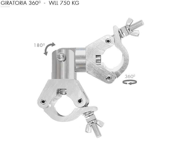 Abrazadera doble giratoria para ser utilizada como bisagra. WLL 750 Kg Ref. ABZ-32 Abrazadera doble giratoria para ser utilizada como bisagra. WLL 750 Kg Ref. ABZ-32