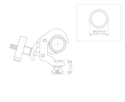 Abrazadera de anclaje rápido para tubos de Ø 38-51 mm. WLL:100 Kg Ref. ABZ-07/E-N