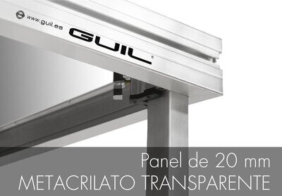 Tarima con panel de metacrilato transparente (20 mm)
Resistente a la intemperie. Ref. TM440-M/2x1