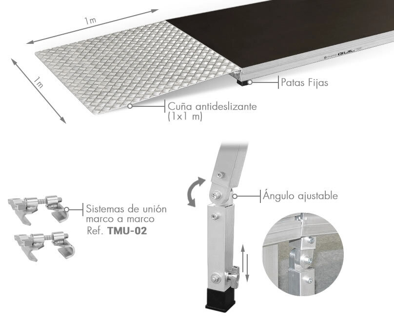 Kit para el montaje de rampas apta para personas con movilidad reducida Ref. RMP-03 Kit para el montaje de rampas apta para personas con movilidad reducida Ref. RMP-03