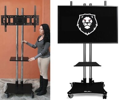 Soporte móvil para pantallas de hasta 65″. Bandeja incluida Ref. PTR-08