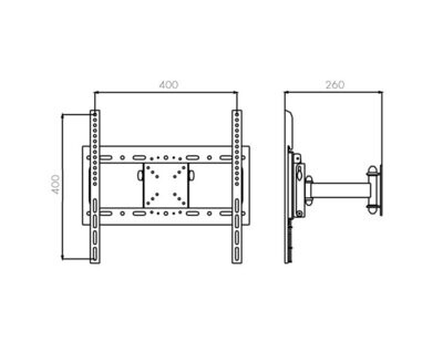 Soporte de pared para TV de hasta 42″. Giratorio Ref. PTR-24