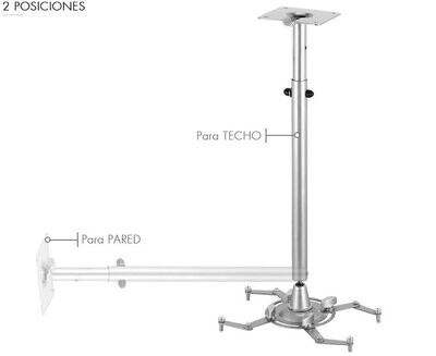Soporte telescópico para video proyector. Fijación a techo y pared. Kit de montaje incluido Ref. PTR-15