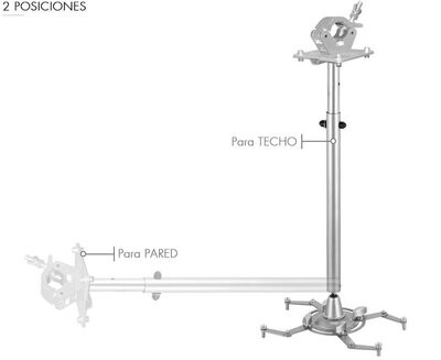 Soporte telescópico de video proyector para truss con abrazadera. Kit de montaje incluido Ref. PTR-15/G