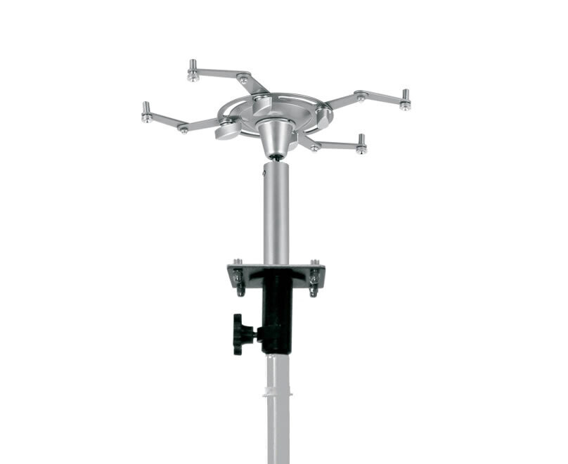 Adaptador con soporte para video proyector
Para soportes de altavoz/iluminación con terminal de Ø 35mm
Ref. PTR-20