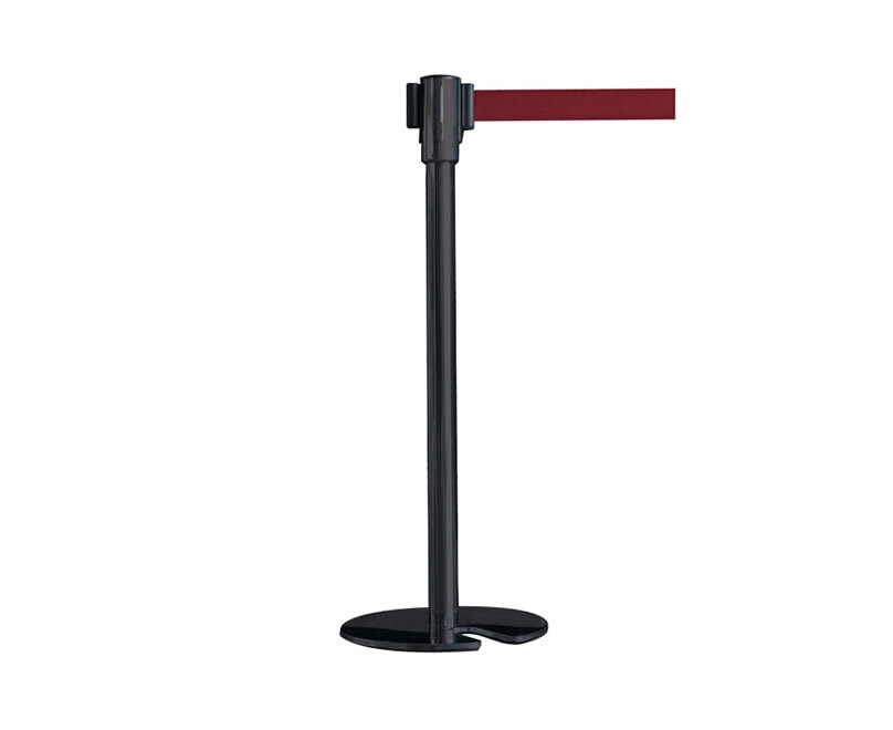 Poste separador negro apilable con cinta retráctil roja MPS 55 B