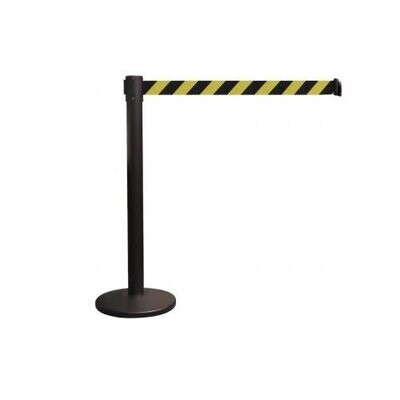 Poste separador negro con cinta Negra/Amarilla de 2 Metros. 006674 Poste separador negro con cinta Negra/Amarilla de 2 Metros. 006674