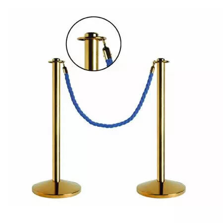 Poste dorado con terminación plana para cordón, base entallada. (Cordón no incluido) 006957