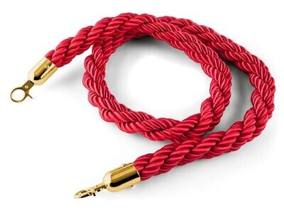 Cordón trenzado Rojo 2,5 m (Ø 30 mm) con mosquetones cromados. 007220