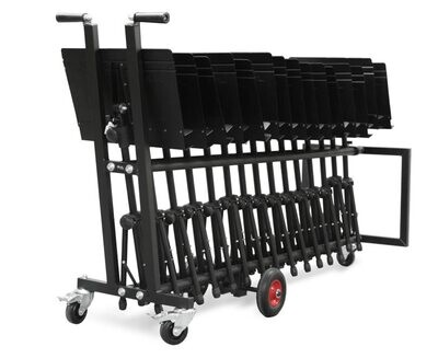 Carro para atriles y pantallas de protección. Equipado con cinco ruedas (Máxima maniobrabilidad). Ref. CRO-02