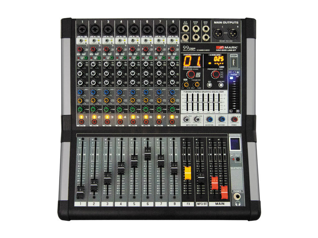 Mezclador analógico de 8 canales. MM 899 USB BT Mezclador analógico de 8 canales. MM 899 USB BT