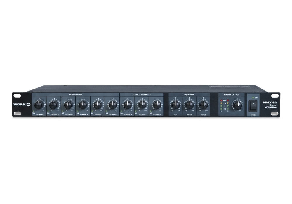 Mezclador 9 canales. 1 HU rack 19. MMX 62 Mezclador 9 canales. 1 HU rack 19. MMX 62