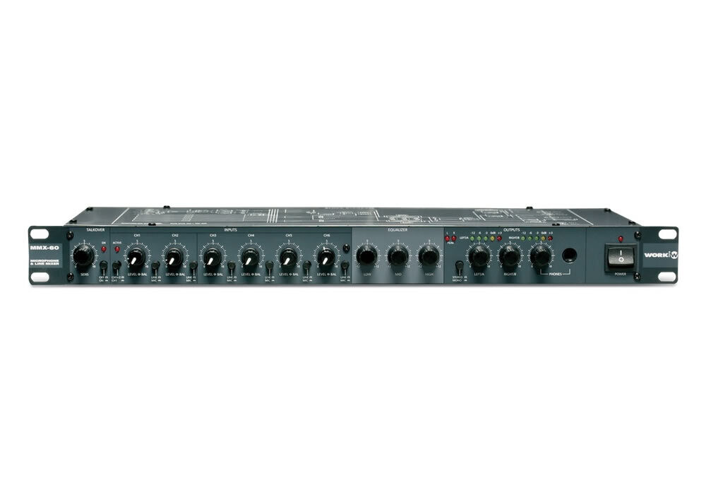 Mezclador 6 canales. 1 HU rack 19. MMX 60