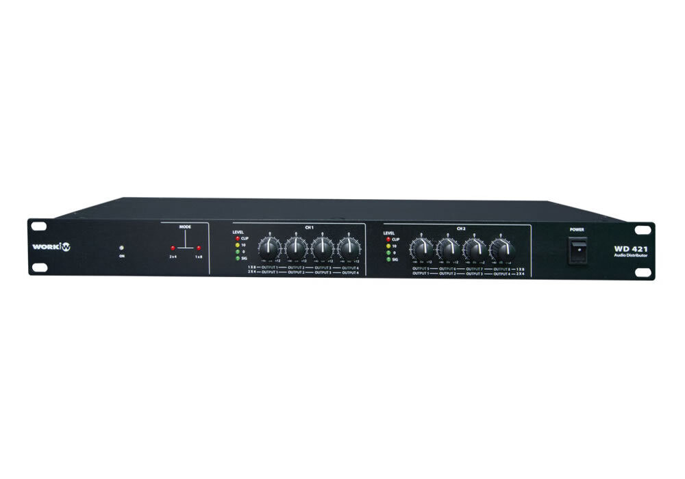 Distribuidor de señal de audio. Estéreo/Mono. WD 421