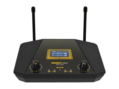Sistema inalámbrico UHF no-diversity de dos canales. 2 micrófonos lavalier. MU 202 LV