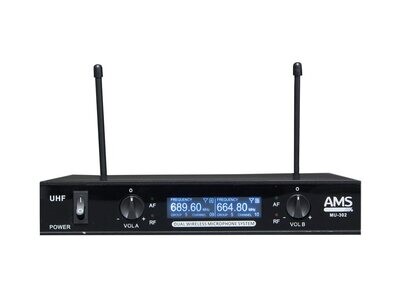 Sistema inalámbrico UHF de 2 canales. MU 302 + ML 102