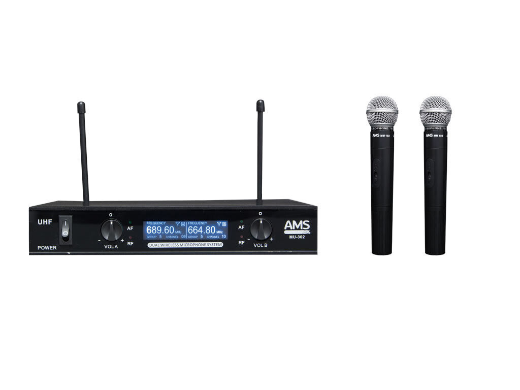 Sistema inalámbrico UHF de 2 canales. MU 302 + MM 102 Sistema inalámbrico UHF de 2 canales. MU 302 + MM 102
