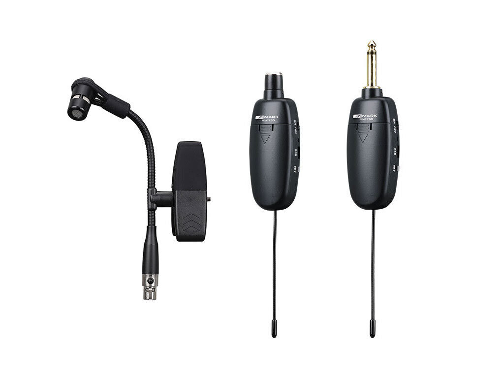 Sistema inalámbrico UHF con micrófono para instrumento. MW 750 Sistema inalámbrico UHF con micrófono para instrumento. MW 750