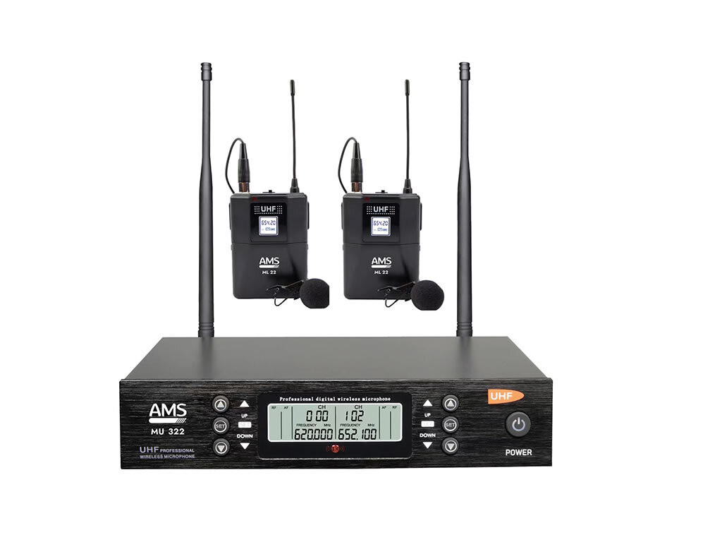 Sistema inalámbrico para UHF de 200 canales. MU 322 + ML 22
