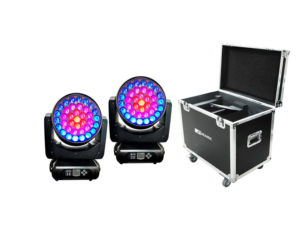 Cabeza móvil Wash 2x SIDIUS ZOOM 555 + flightcase Cabeza móvil Wash 2x SIDIUS ZOOM 555 + flightcase