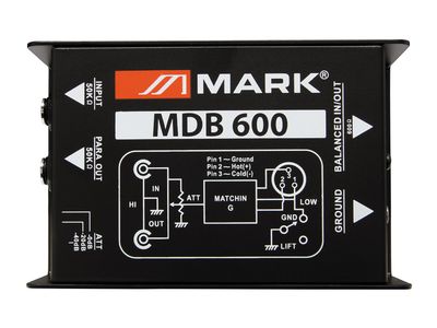 Caja de inyección pasiva. Atenuador -10, -20, -30 dB. Desconexión de tierra. MDB 600
