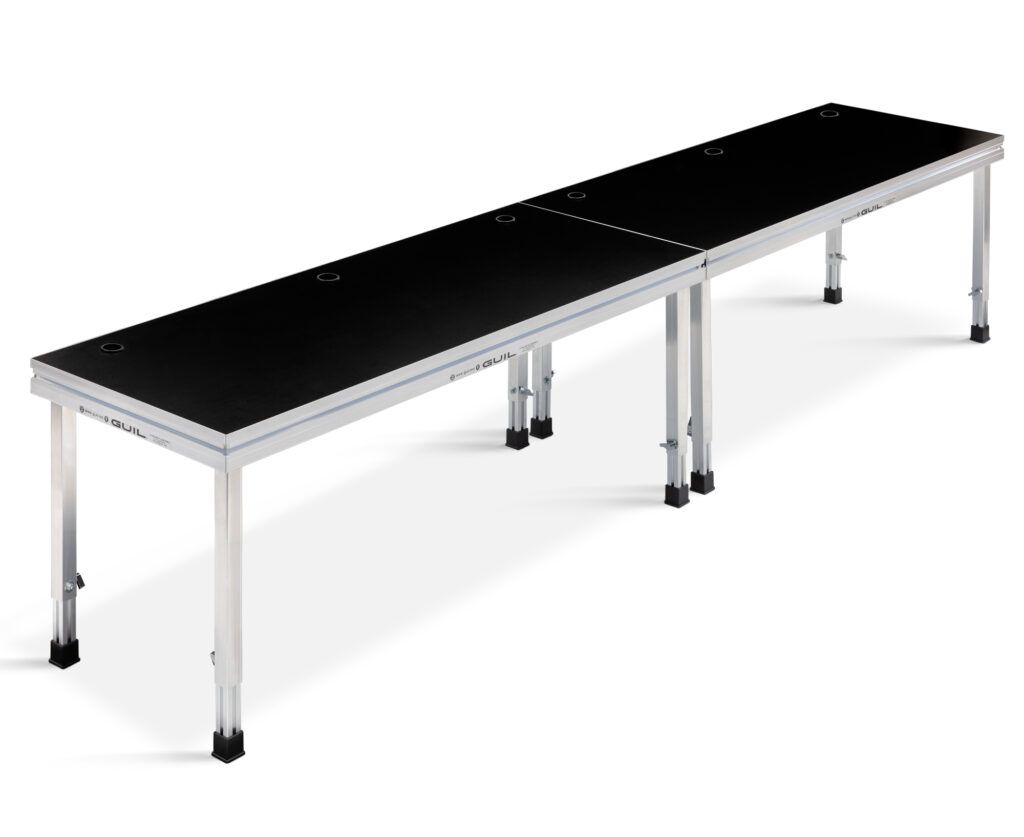 MDJ-5/F-100 Mesa para DJ / Mesa de control de aluminio de 300 x 160 cm (8 patas PTA5-F-100 incluidas) Ref. MDJ-5