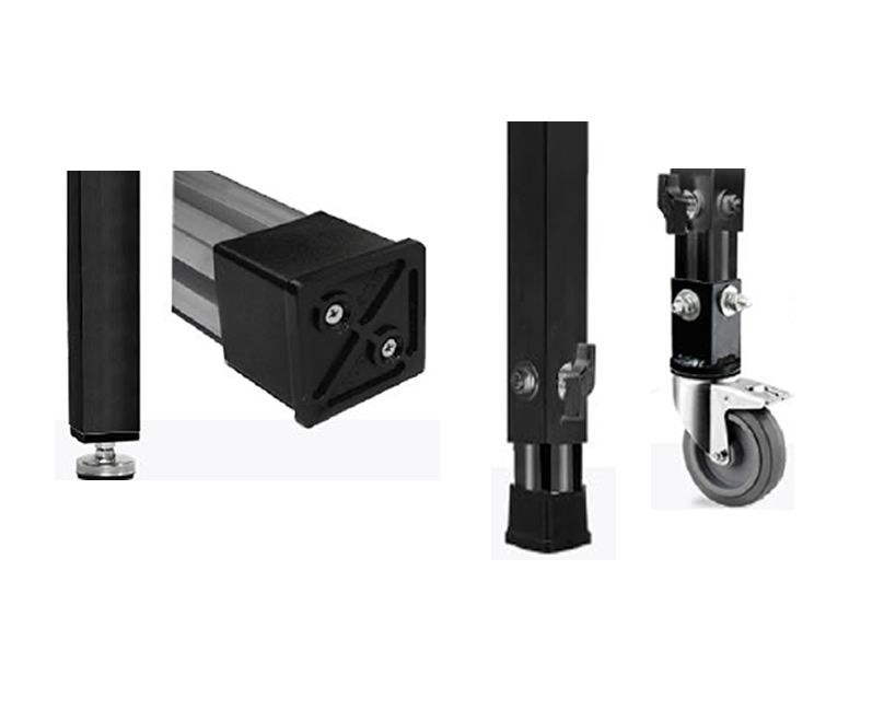 Pata telescópica PTA5-T/60-100/N con acabado en color negro para mesas de DJ MDJ